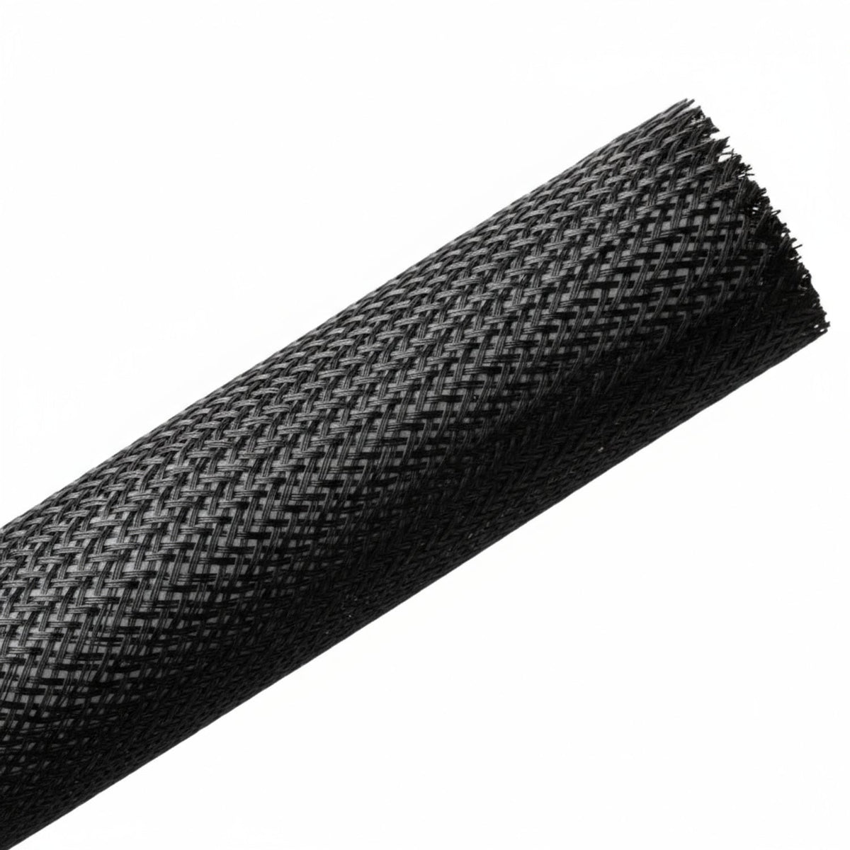HellermannTyton 170-03015 Braided Sleeving, Expandable, Fray Resistant, 1.25" Dia, PET, Black, 50 ft/reel