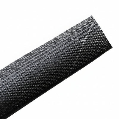 HellermannTyton 170-03116 Braided Sleeving, Expandable, Fray Resistant, Flame Retardant, .125"Dia, PET, Black,1000ft/bulk reel