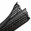 HellermannTyton 170-03025 Braided Sleeving, Split Wrap, 1" Dia, PET, Black, 50 ft/reel