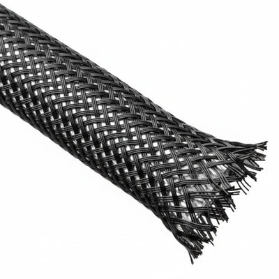 HellermannTyton 170-03070 Braided Sleeving, Expandable, .25" Dia, PA66 Monofilament, Black, 1000 ft/bulk reel