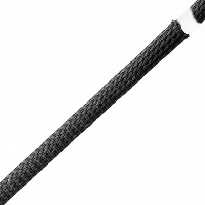 HellermannTyton 170-03036 Braided Sleeving, Expandable, Fray Resistant, Flame Retardant, .25" Dia, PET, BK,100 ft/reel