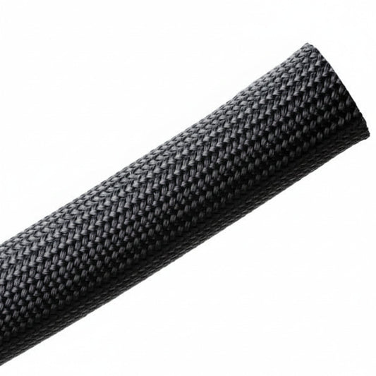 HellermannTyton 170-03060 Braided Sleeving, Resin Coated Fiberglass, .75" Dia, GF, Black, 50 ft/reel