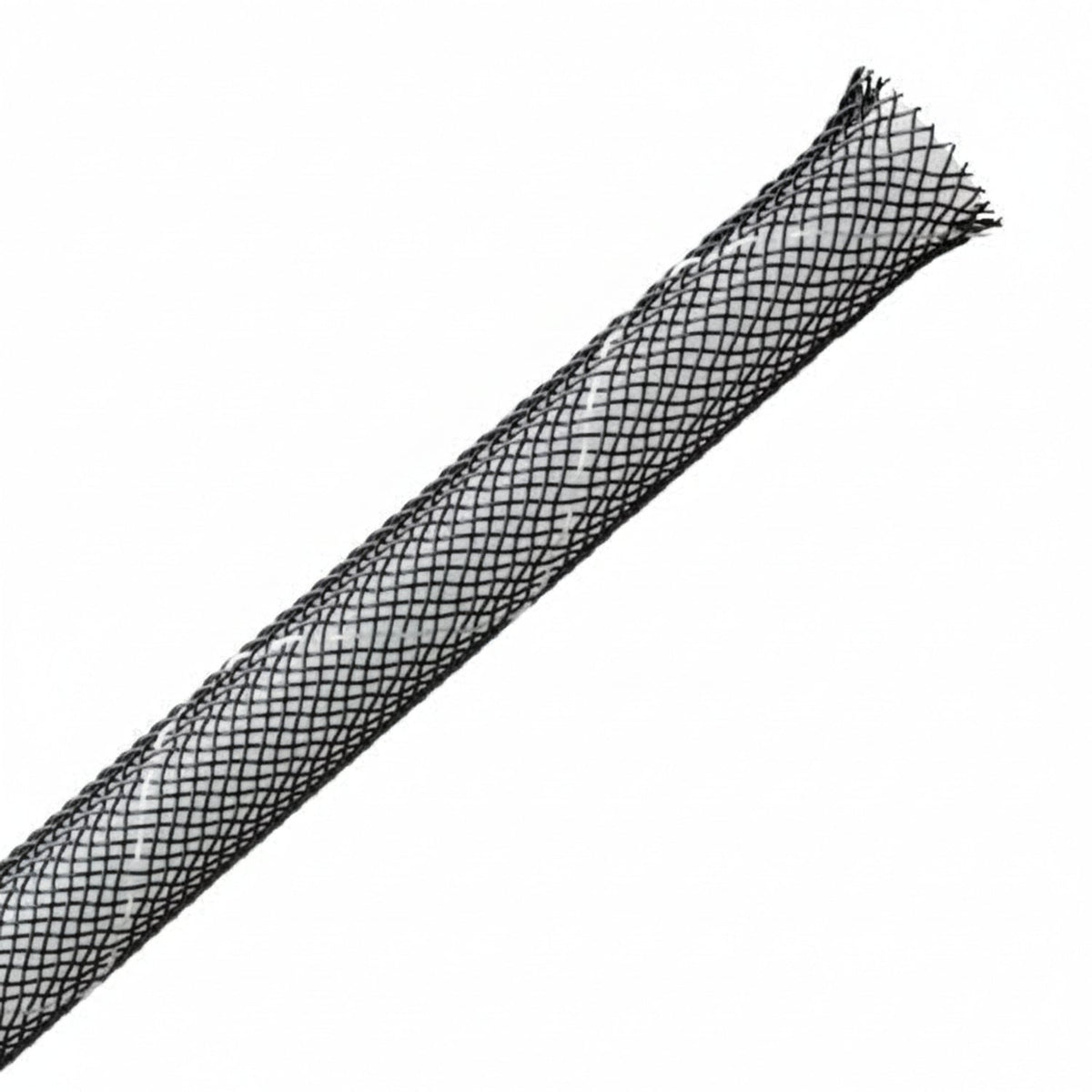 HellermannTyton 170-03089 Braided Sleeving, Expandable, Flame Retardant, .125" Dia, PET, Black, 1000 ft/bulk reel