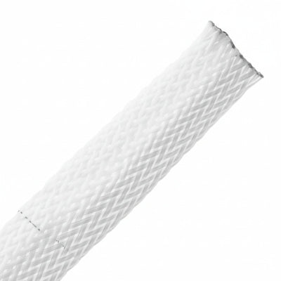 HellermannTyton 170-03099 Plenum Rated Expandable Braided Sleeving (Halar), 0.12" Dia, White, 225 ft/reel