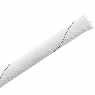 HellermannTyton 170-03101 Plenum Rated Expandable Braided Sleeving (Halar), .25" Dia, White, 200 ft/reel