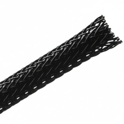 HellermannTyton 170-03177 Braided Sleeving, Expandable, .125" Dia, PET, Black, 225 ft/reel