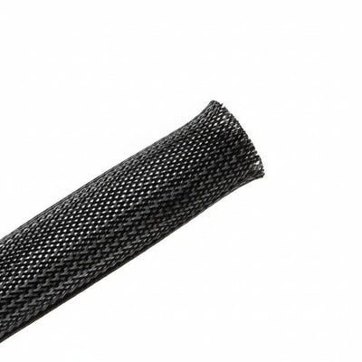 HellermannTyton 170-03178 Braided Sleeving, Expandable, 2" Dia, PET, Black, 200 ft/bulk reel
