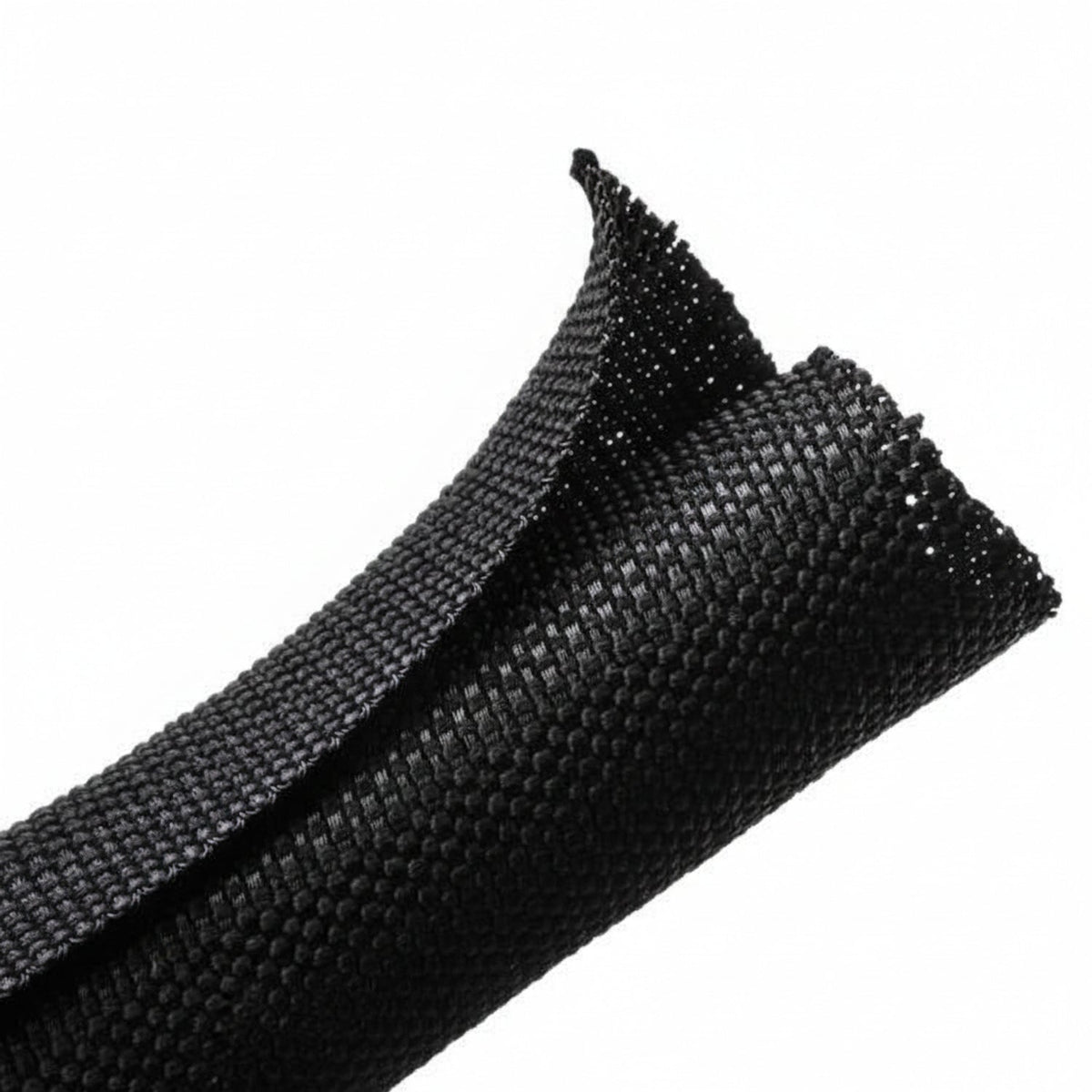 HellermannTyton 170-03185 Braided Sleeving, Split Wrap, 1.0" Dia, PET, Black, 100 ft/bulk reel