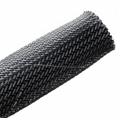 HellermannTyton 170-03187 Braided Sleeving, Expandable, Flame Retardant, .38" Dia, PET, Black, 500 ft/reel