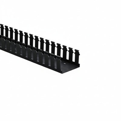 HellermannTyton 181-00026 Slotted Wall Wiring Duct, 3" X 2", Adhesive, PVC, Black, 120ft/Carton