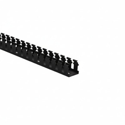 HellermannTyton 181-00027 Slotted Wall Wiring Duct, 1.5" X 1.5", Adhesive, PVC, Black, 120ft /Carton