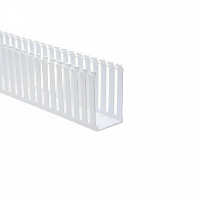 HellermannTyton 181-00156 Slotted Wall Wiring Duct, 3" X 5", Adhesive, PVC, Gray, 120ft/Carton