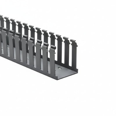 HellermannTyton 181-00212 Slotted Wall Wiring Duct, 2.5" X 3", Non-Adhesive, PVC, Gray, 120ft/Carton
