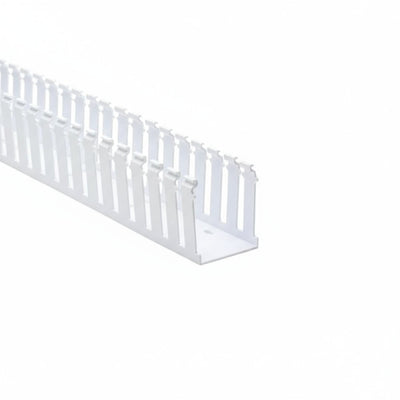 HellermannTyton 181-00217 Slotted Wall Wiring Duct, 2.5" X 3", Non-Adhesive, PVC, White, 30ft/Box