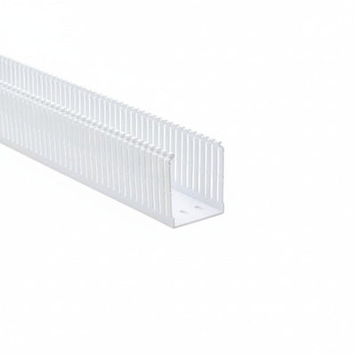 HellermannTyton 181-00232 High Density Slotted Wall Wiring Duct, 2.5" X 3", Non- Adhesive, PVC, White, 120ft/Carton