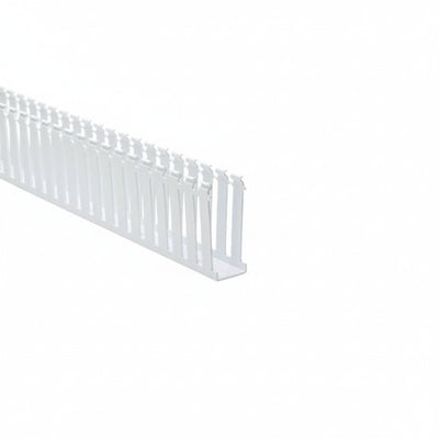 HellermannTyton 181-00578 Slotted Wall Wiring Duct, 1.5" X 4", Adhesive, PVC, White, 120ft/Carton