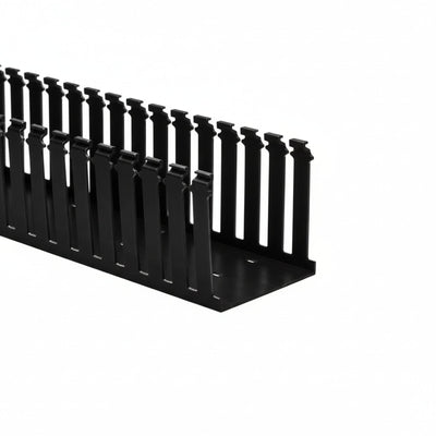 HellermannTyton 181-00595 Slotted Wall Wiring Duct, 4" X 4", Adhesive, PVC, Black, 120ft /Carton