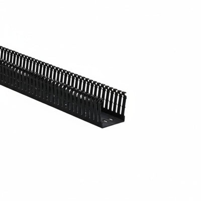 HellermannTyton 181-00608 High Density Slotted Wall Wiring Duct, 2" X 2", Non-Adhesive, PVC, Black, 120ft/Carton