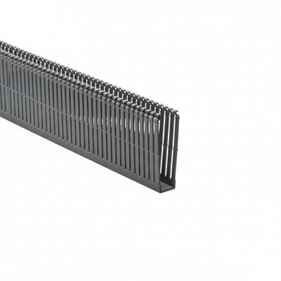 HellermannTyton 181-00628 High Density Slotted Wall Wiring Duct, 1" X 4", Adhesive, PVC, Gray, 120ft/Carton