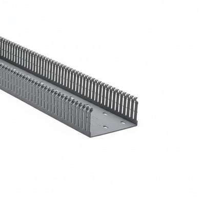 HellermannTyton 181-00664 High Density Slotted Wall Wiring Duct, 4" X 2", Adhesive, PVC, Gray, 120ft/Carton