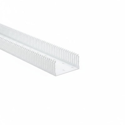 HellermannTyton 181-00665 High Density Slotted Wall Wiring Duct, 4" X 2", Adhesive, PVC, White, 120ft/Carton
