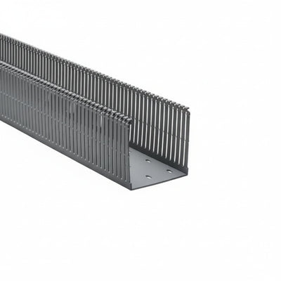 HellermannTyton 181-00667 High Density Slotted Wall Wiring Duct, 4" X 4", Adhesive, PVC, Gray, 120ft/Carton