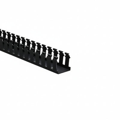 HellermannTyton 181-00681 Slotted Wall Wiring Duct, 2" X 2", Adhesive, PVC, Black, 30ft/Box