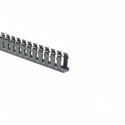 HellermannTyton 181-12005 Slotted-Wall Wiring Duct, 1" x 2", Non-Adhesive, PVC, Gray, 120 ft/carton