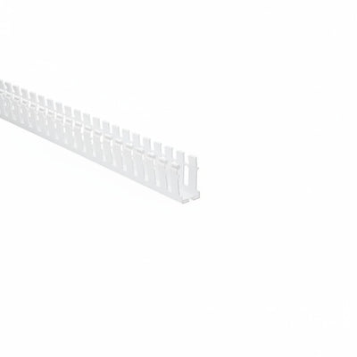 HellermannTyton 181-12008 Slotted-Wall Wiring Duct, 1" x 2", Non-Adhesive, PVC, White, 120 ft/carton