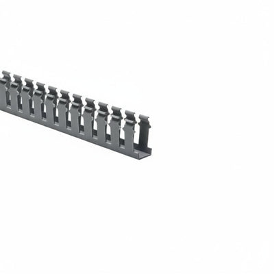 HellermannTyton 181-12010 Slotted-Wall Wiring Duct, 1" x 2", Adhesive, PVC, Gray, 30ft/box