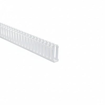 HellermannTyton 181-13011 Slotted Wall Wiring Duct, 1" X 3", Adhesive, PVC, White, 30ft/Box