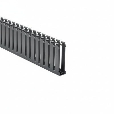 HellermannTyton 181-14002 Slotted Wall Wiring Duct, 1" X 4", Non-Adhesive, PVC, Gray, 30ft/Box