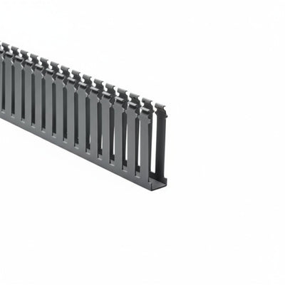 HellermannTyton 181-14003 Slotted Wall Wiring Duct, 1" X 4", Non-Adhesive, PVC, Gray, 120ft/Carton