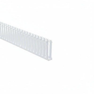 HellermannTyton 181-14005 Slotted Wall Wiring Duct, 1" X 4", Non-Adhesive, PVC, White, 30ft/Box