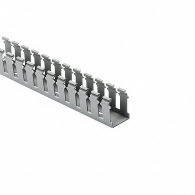 HellermannTyton 181-15206 Slotted Wall Wiring Duct, 1.5" X 2", Non-Adhesive, PVC, Gray, 30ft/Box