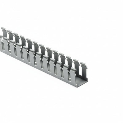 HellermannTyton 181-15207 Slotted Wall Wiring Duct, 1.5" X 2", Non-Adhesive, PVC, Gray, 120ft/Carton