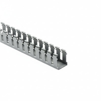 HellermannTyton 181-15210 Slotted Wall Wiring Duct, 1.5" X 2", Adhesive, PVC, Gray, 30ft/Box
