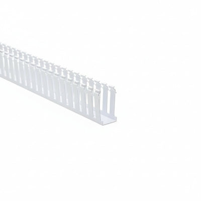 HellermannTyton 181-15306 Slotted Wall Wiring Duct, 1.5" X 3", Non-Adhesive, PVC, White, 120ft/Carton