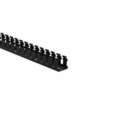 HellermannTyton 181-15505 Slotted Wall Wiring Duct, 1.5" X 1.5", Non-Adhesive, PVC, Black, 120ft/Carton