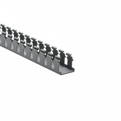 HellermannTyton 181-15509 Slotted Wall Wiring Duct, 1.5" X 1.5", Non-Adhesive, PVC, Gray, 120ft/Carton