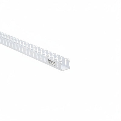HellermannTyton 181-15510 Slotted Wall Wiring Duct, 1.5" X 1.5", Non-Adhesive, PVC, White, 30ft/Box