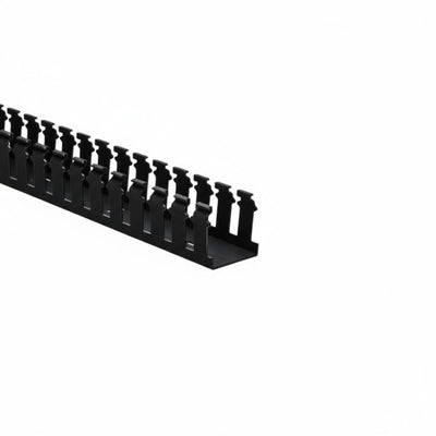 HellermannTyton 181-22019 Slotted Wall Wiring Duct, 2" X 2", Non-Adhesive, PVC, Black, 30ft/Box