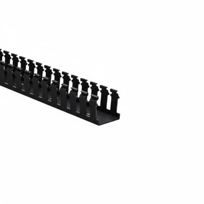 HellermannTyton 181-22020 Slotted Wall Wiring Duct, 2" X 2", Non-Adhesive, PVC, Black, 120ft/Carton
