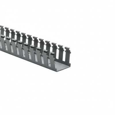 HellermannTyton 181-22022 Slotted Wall Wiring Duct, 2" X 2", Non-Adhesive, PVC, Gray, 30ft/Box