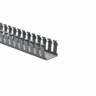 HellermannTyton 181-22024 Slotted Wall Wiring Duct, 2" X 2", Non-Adhesive, PVC, Gray, 120ft/Carton
