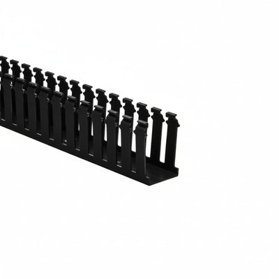 HellermannTyton 181-23003 Slotted Wall Wiring Duct, 2" X 3", Non-Adhesive, PVC, Black, 120ft/Carton
