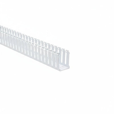 HellermannTyton 181-23008 Slotted Wall Wiring Duct, 2" X 3", Non-Adhesive, PVC, White, 30ft/Box