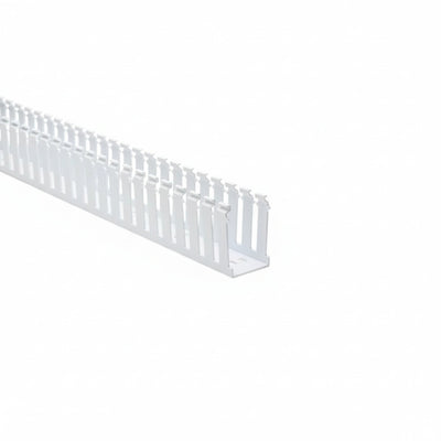 HellermannTyton 181-23009 Slotted Wall Wiring Duct, 2" X 3", Non-Adhesive, PVC, White, 120ft/Carton