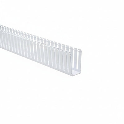 HellermannTyton 181-24010 Slotted Wall Wiring Duct, 2" X 4", Non-Adhesive, PVC, White, 30ft/Box