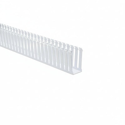 HellermannTyton 181-24011 Slotted Wall Wiring Duct, 2" X 4", Non-Adhesive, PVC, White, 120ft/Carton
